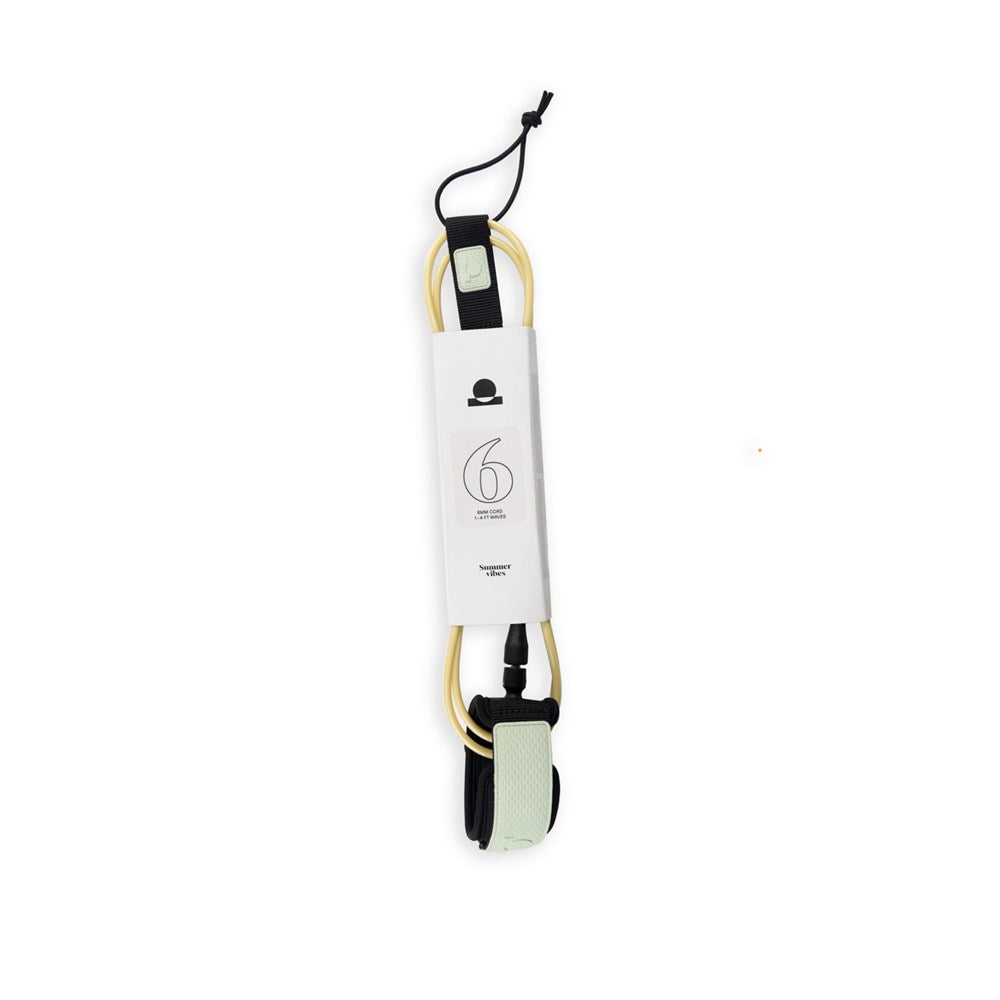 Summer vibes Session 6ft surfboard leash - Mint/Tan