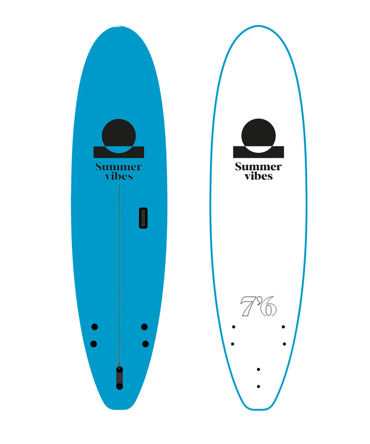 Summer Vibes Surf School / Rental Softboard with Handle - Blue / white