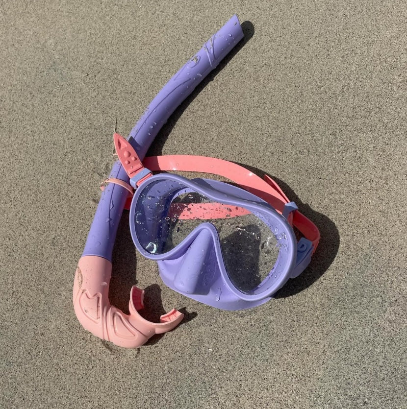 Seaside ave Diving / Snorkelling Mask & Snorkel Set - Purple / Coral Candy Combo