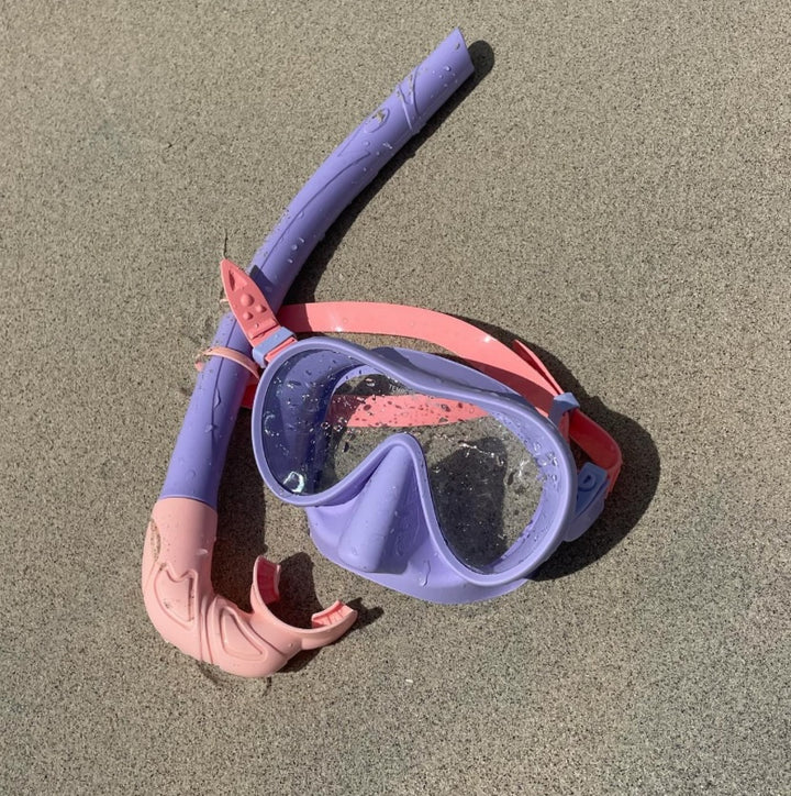 Seaside ave Diving / Snorkelling Mask & Snorkel Set - Purple / Coral Candy Combo